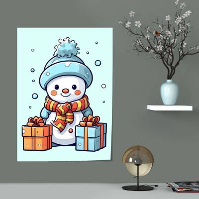 پوستر سیلک  آدم برفی کارتونی