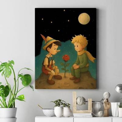تابلو کنواس (بوم) شازده‌کوچولو و پینوکیو