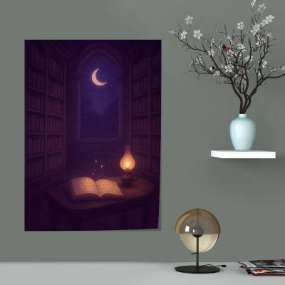 پوستر سیلک کتابخانه‌ی نیمه‌شب
