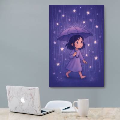 شاسی  دخترک در باران ستاره‌ها