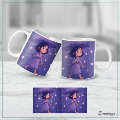 ماگ  دخترک در باران ستاره‌ها