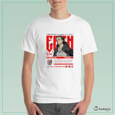 تی شرت مردانه طرح اRen Yeager – انیمه Attack on Titan با طراحی مدرن و ستیل ژاپنی