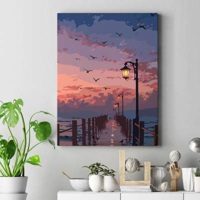 تابلو کنواس (بوم) پرواز در غروب