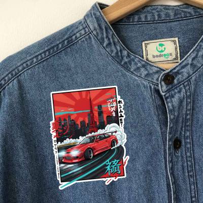 پچ حرارتی (برچسب لباس) طرح دریفت JDM | ماشین اسپرت ژاپنی، توکیو استایل استریت