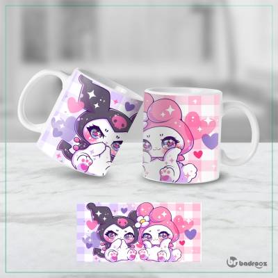 ماگ   کیوت مای ملودی و کورومی - طرح لاین فرندز My Melody & Kuromi Cute Kawaii