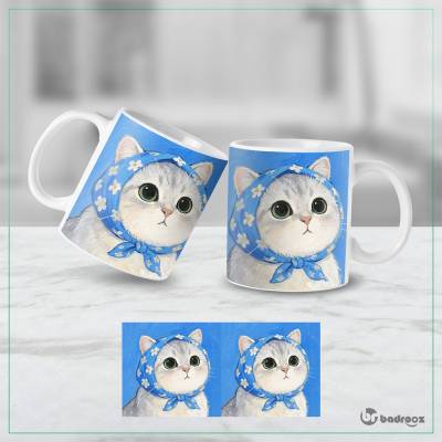 ماگ  گربه با روسری