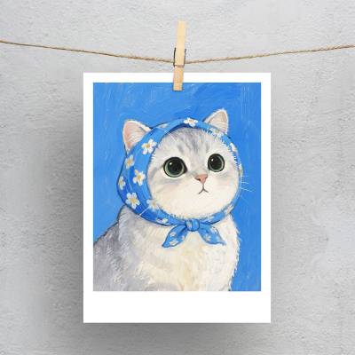 پولاروید(فتوکارت) گربه با روسری