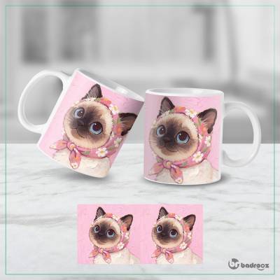 ماگ  گربه با روسری 2