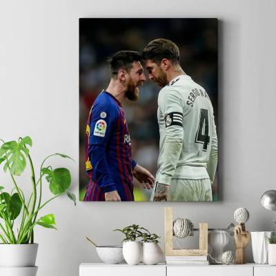 تابلو کنواس (بوم) راموس و مسی - Messi Vs Ramos