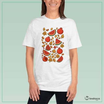 تی شرت زنانه پترن هندونه و انار