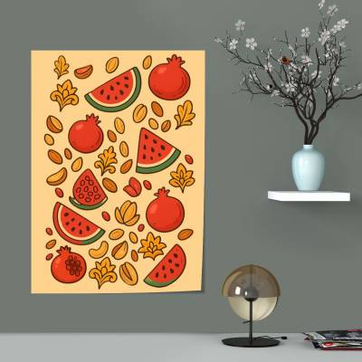 پوستر سیلک پترن هندونه و انار