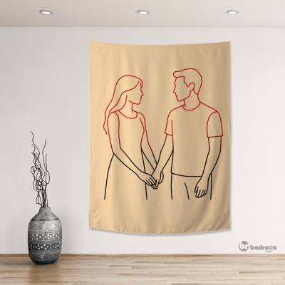 بک دراپ طراحی خطی مینیمال عاشقانه