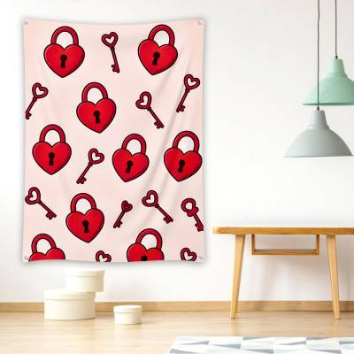 دراپ بنر  پترن قفل و کلید قلبی