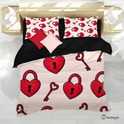 روتختی دو نفره  پترن قفل و کلید قلبی