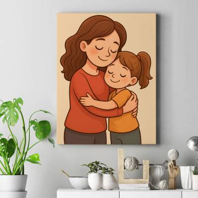 تابلو کنواس (بوم) عشق مادرانه