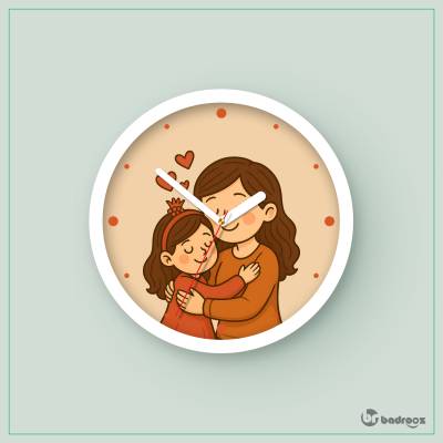 ساعت دیواری  آغوش مادر و دختر