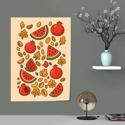 پوستر سیلک پترن کارتونی یلدا