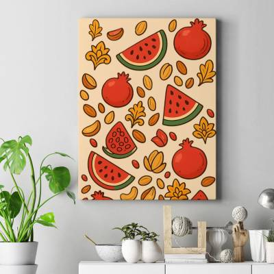 تابلو کنواس (بوم) پترن کارتونی یلدا