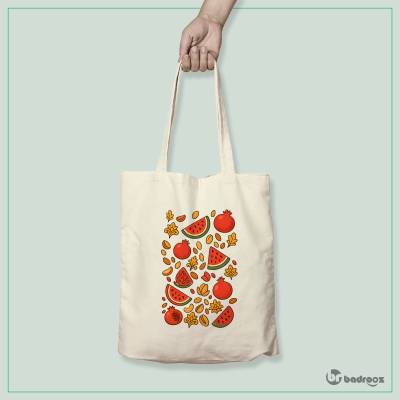 کیف خرید کتان (توت بگ) پترن کارتونی یلدا