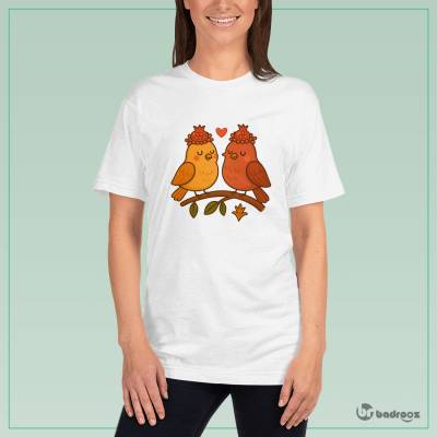 تی شرت زنانه پرنده های عاشق