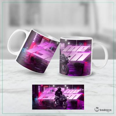 ماگ  یاماها R6 نئون شبانه بنفش – طرح موتورسوار خفن