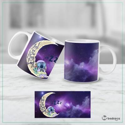 ماگ   استیچ خوابیده روی ماه عشق – طرح I Love You to the Moon دیزنی