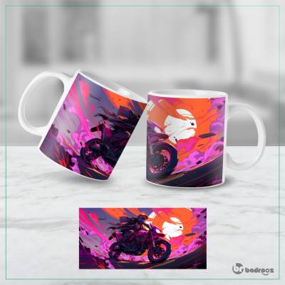 ماگ  موتورسوار آپوکالیپتیک بنفش نارنجی