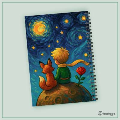دفتر یادداشت شازده کوچولو و روباه در شب پرستاره