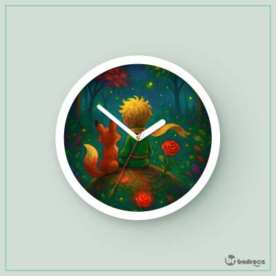 ساعت دیواری  شازده کوچولو و روباه در جنگل فانتزی