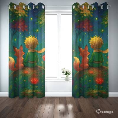 پرده پانچ شازده کوچولو و روباه در جنگل فانتزی