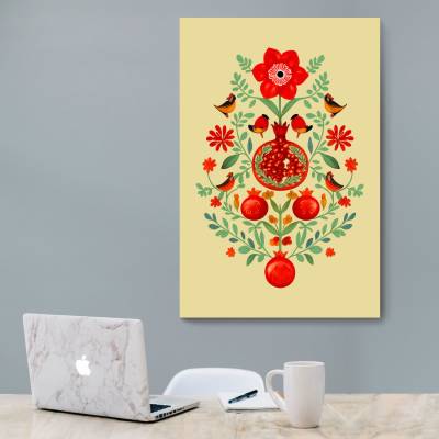 شاسی  انار با نقوش اسلیمی