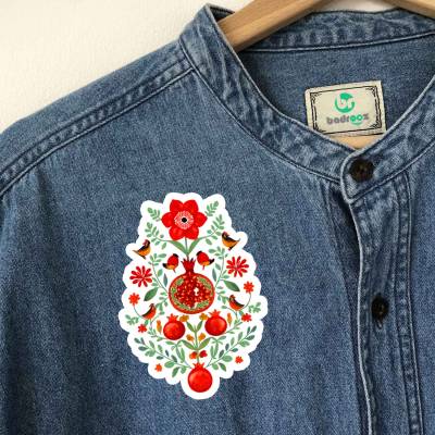 پچ حرارتی (برچسب لباس) انار با نقوش اسلیمی