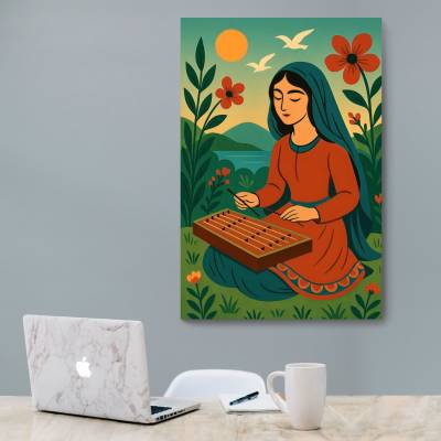 شاسی  دختر ایرانی در حال سنتور نوازی 