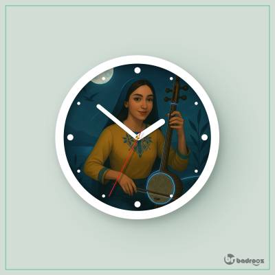 ساعت دیواری   دختر ایرانی با کمانچه