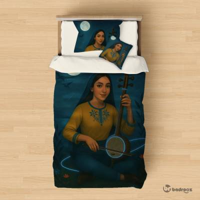 روتختی یک نفره  دختر ایرانی با کمانچه