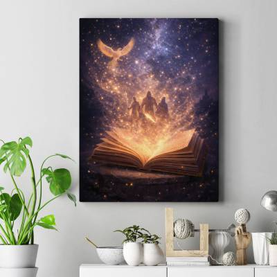 تابلو کنواس (بوم) شاهنامه در شب