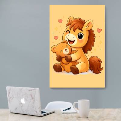 شاسی  اسب کارتونی و تدی