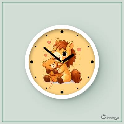 ساعت دیواری  اسب کارتونی و تدی
