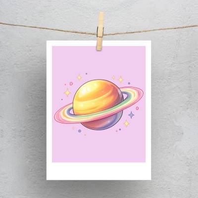 پولاروید(فتوکارت) سیاره زحل کارتونی و فانتزی