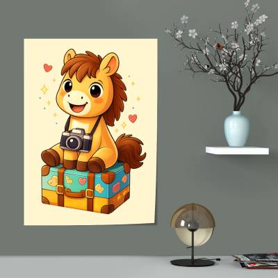 پوستر   اسب عکاس کارتونی