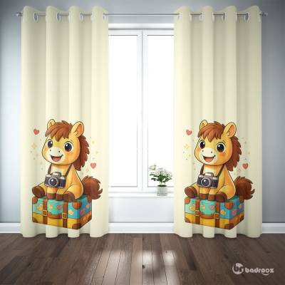 پرده پانچ  اسب عکاس کارتونی