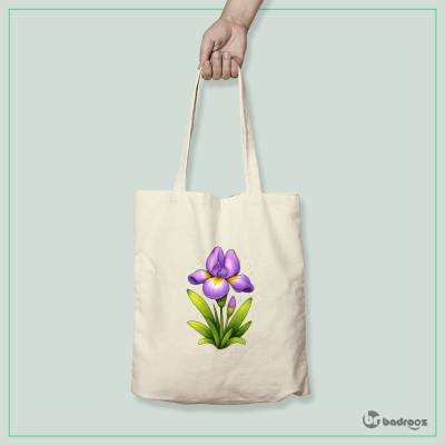 کیف خرید کتان (توت بگ) گل زنبق کارتونی