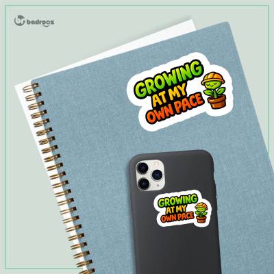 استیکر و برچسب تایپوگرافی در حال رشد با سرعت خودم