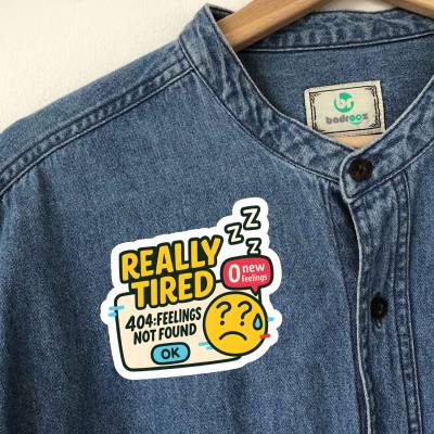 پچ حرارتی (برچسب لباس) تایپوگرافی واقعا خسته ام