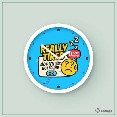 ساعت دیواری  تایپوگرافی واقعا خسته ام