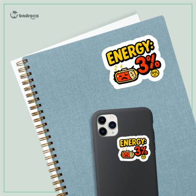 استیکر و برچسب تایپوگرافی کارتونی 3٪ انرژی