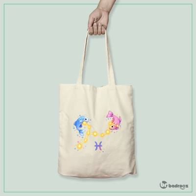 کیف خرید کتان (توت بگ)  صورت فلکی اسفند کارتونی