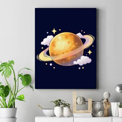 تابلو کنواس (بوم) سیاره عطارد کارتونی