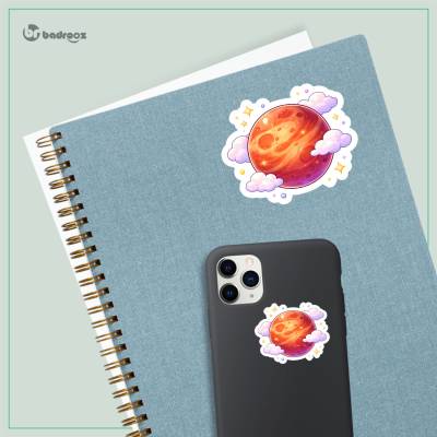 استیکر و برچسب سیاره مریخ کارتونی