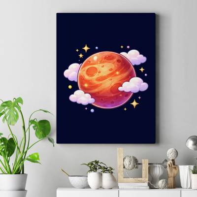 تابلو کنواس (بوم) سیاره مریخ کارتونی